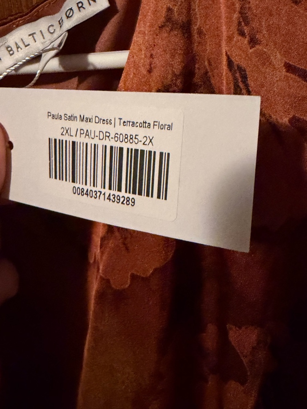 Baltic Born Paula Satin Terracotta Floral Maxi Dress - Picture 7 of 7